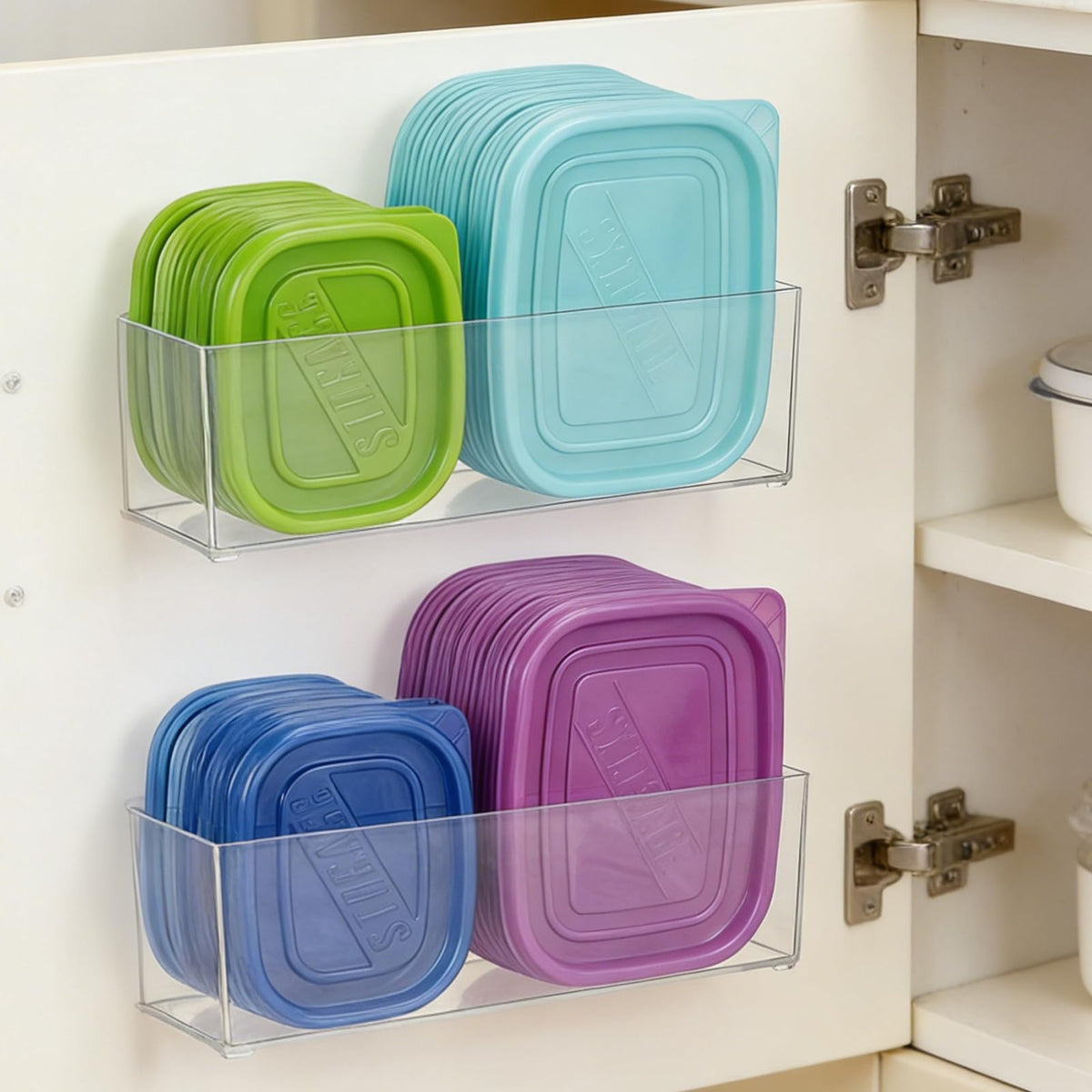 Rainmae 2 Pack Kitchen Cabinet Door Organizer, Lid Organizer - Image 1