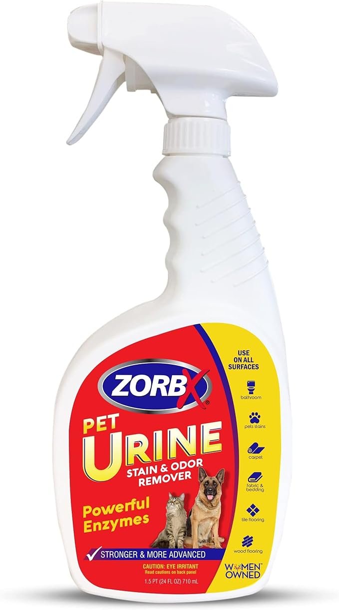 ZORBX Pet Urine Stain & Odor Remover 24oz - Enzyme Odor Destroyer for Carpets & Floors