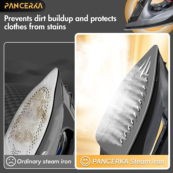 1600W Steam iron, Adjustable Thermostat Control steam iron, non-stick soleplate, Overheat Safety Protection & Variable Steam Control, suitable for ironing clothes on all fabrics