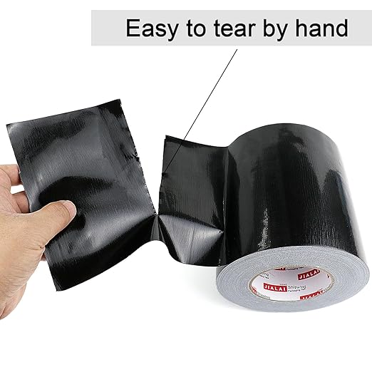 Wide Duct Tape, Industrial Grade Black Wide Tape 5 inches x 55 Yards (164 ft), 9 Mil Heavy-Duty, Waterproof, Strong, Flexible, No Residue, UV Resistant for Crafts & Home Improvement
