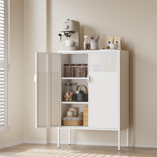 COFaR White Metal Storage Cabinet with Adjustable Shelves - Image 1