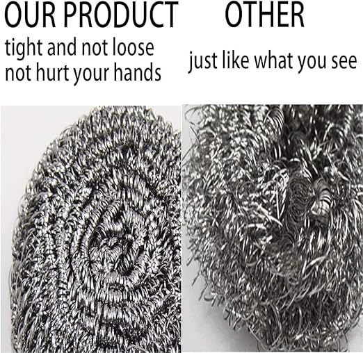 20 Pcs Steel Wool Dishing Scrubber, Steel Wool Scrubber, Kitchen Cleaning Ball, Easy to Scoure Tough Kitchen Greasy Dirt for Cleaning Dishes, Pots, Pans and Ovens