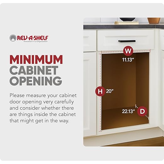 Rev-A-Shelf Double Pullout Trash Can for Base Kitchen Cabinets 27 Quart 12.5 Gallon with Soft-Close Slides, Metallic Silver, 53WC-1527SCDM-217