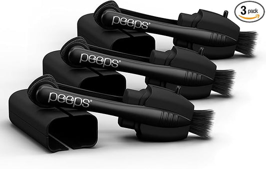 CarbonKlean Peeps Glasses Cleaner - for Eyeglasses, Reading Glasses, and More - Lens Cleaner with Carbon Microfiber Tech - Soft Touch Black - 3 Count