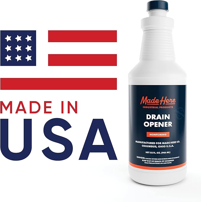 Quick-Acting Liquid Drain Opener - Dissolves Grease, Hair, Food & More - Prevents Plumbing Problems - Non-Fuming, No Acid or Bleach Odors - Safe for All Pipes - 32 oz