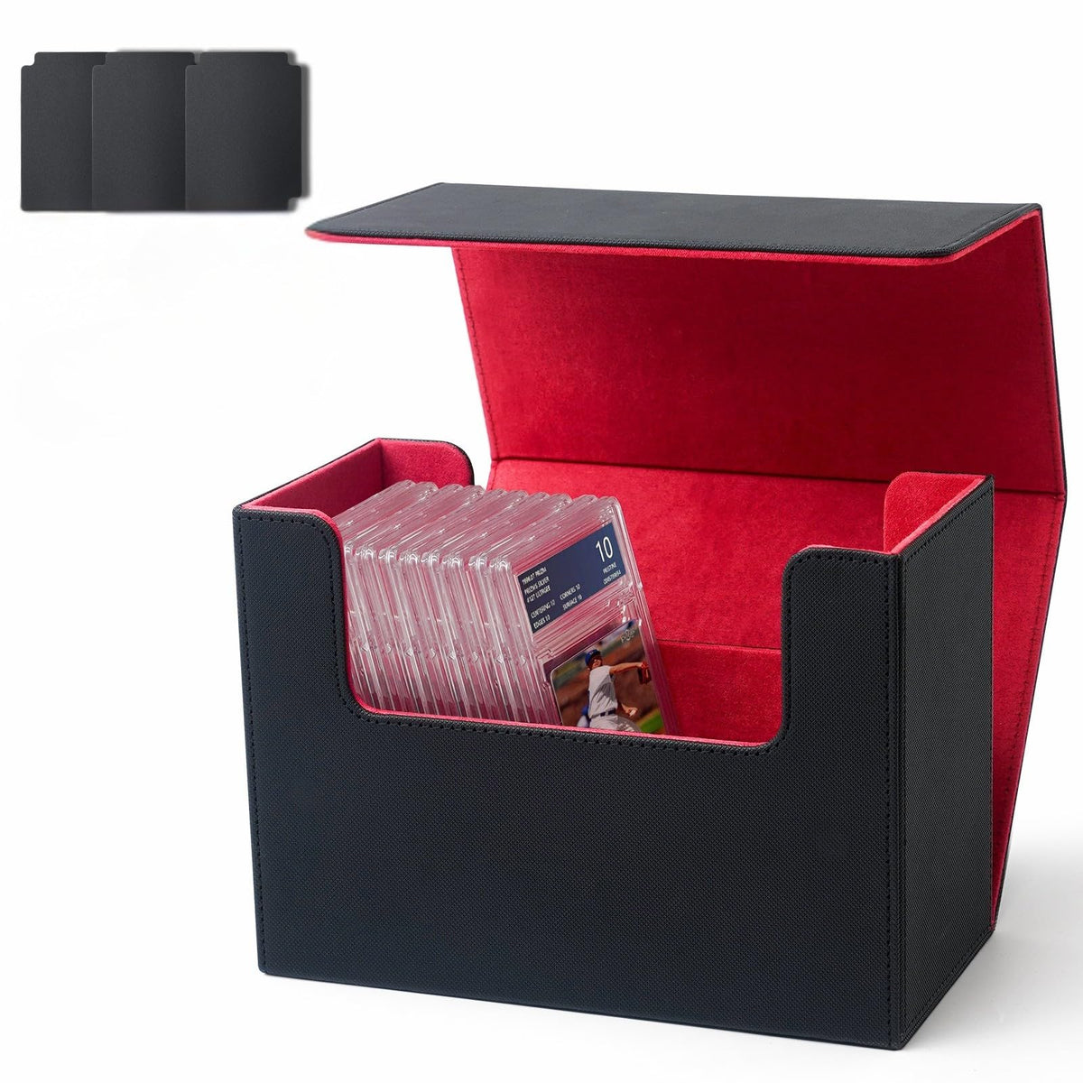 Premium Graded Card Storage Box, PU Leather Case for PSA - Image 1