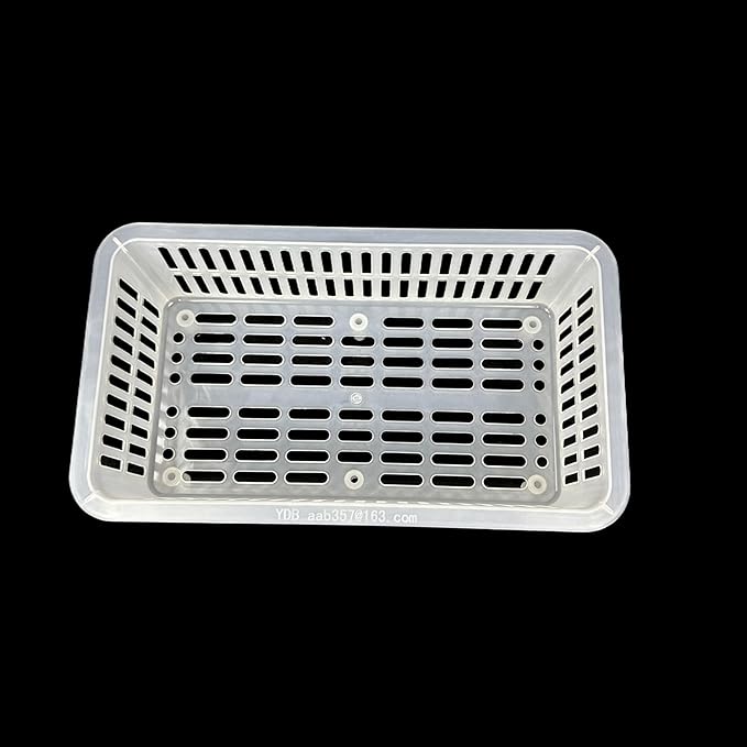 YDB Storage Plastic Drain Basket with Feet for Sorting Live Fresh Shellfish Oyster Abalone Scallop Geoduck Clams Mussels or Garden Harvest 4PCS (White)