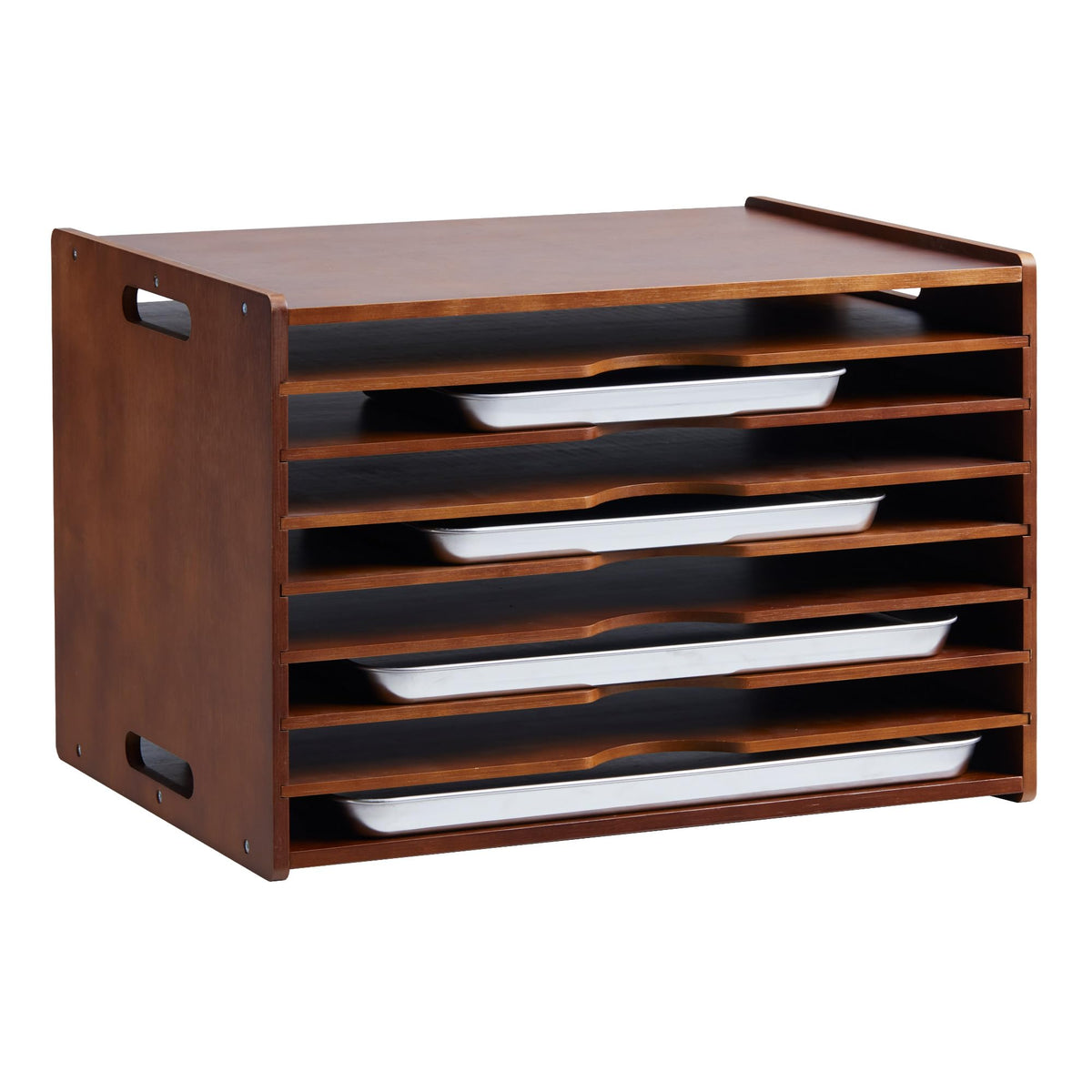 8-Tier Baking Sheet Organizer for Cabinet, 17 x 12 x 14 in Wooden - Image 1