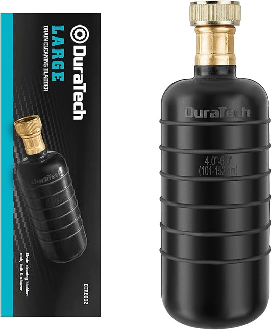 DURATECH Drain Bladder, Large Drain Cleaning Bladder, Fits 4" to 6" Drain Pipes, Unclogs Stubborn Blockages in Kitchen Sinks, bathtubs, Showers, and Main drains