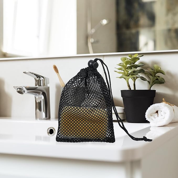 6 Pcs Small Mesh Bags Drawstring, 6x4 Inch Mesh Drawstring Bag Small Net Bag Black Portable Draw String Storage Bags Mini Nylon Meshing Pouch Travel Stuff Pouch