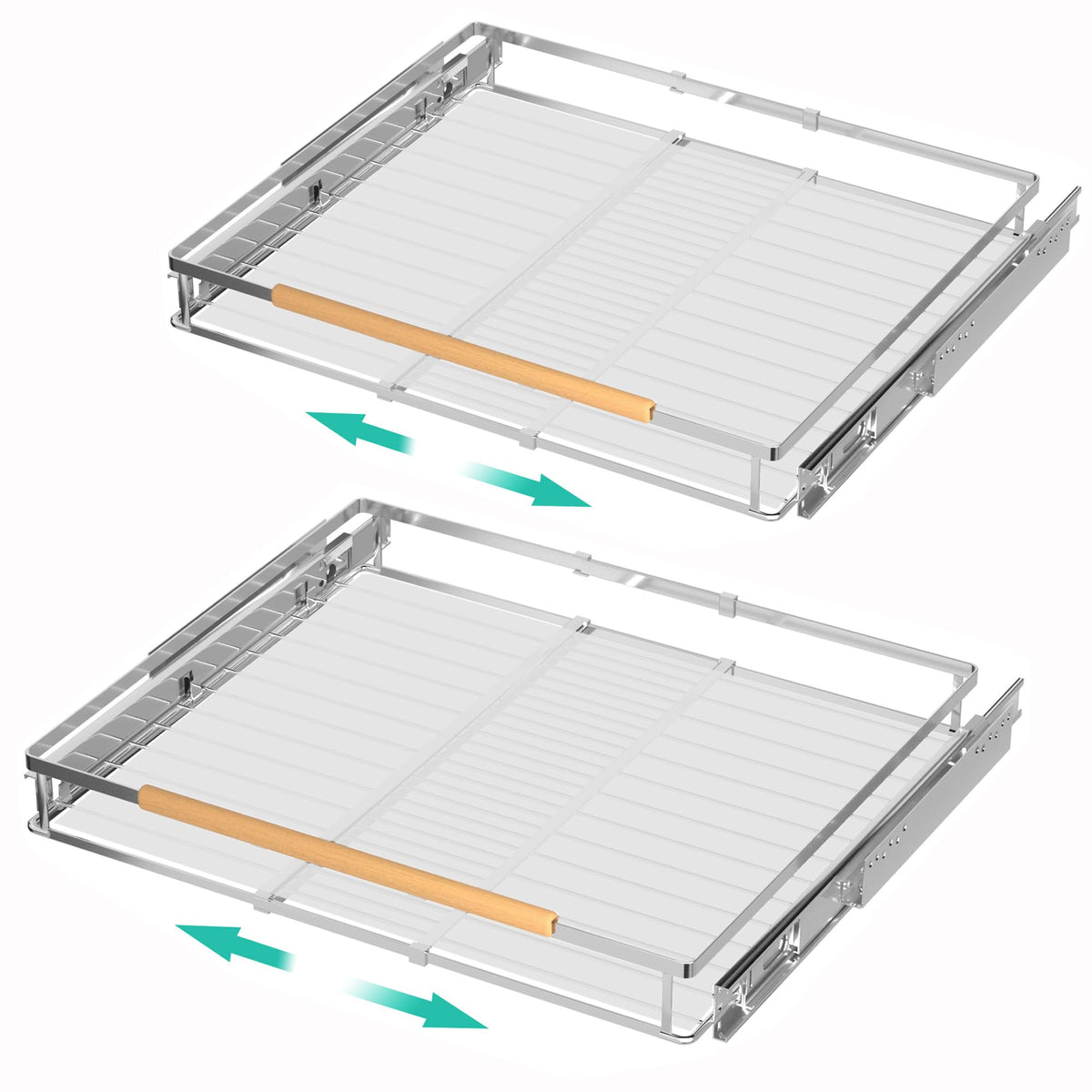 2 Pack Pull Out Cabinet Drawer Shelf Organizer, Extendable - Image 1
