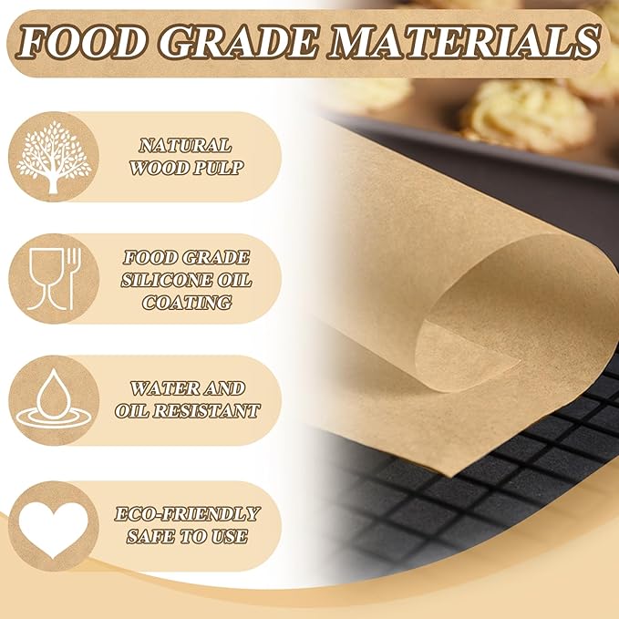 200 PCS Freeze Dryer Tray Mats for Harvest Right Freeze Dryer Trays, Non-Stick Baking Mats One-Off Parchment Paper Compatible with Harvest Right Freeze Dryer Trays (Medium - 17" x 6.8")