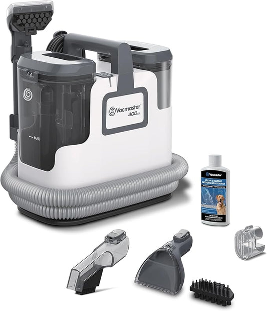 Vacmaster 400 Series Portable Carpet & Upholstery Spot Cleaner Machine, 15Kpa Power Suction with Versatile Tools for Pets, Area Rugs and Couches – SCB302 0101