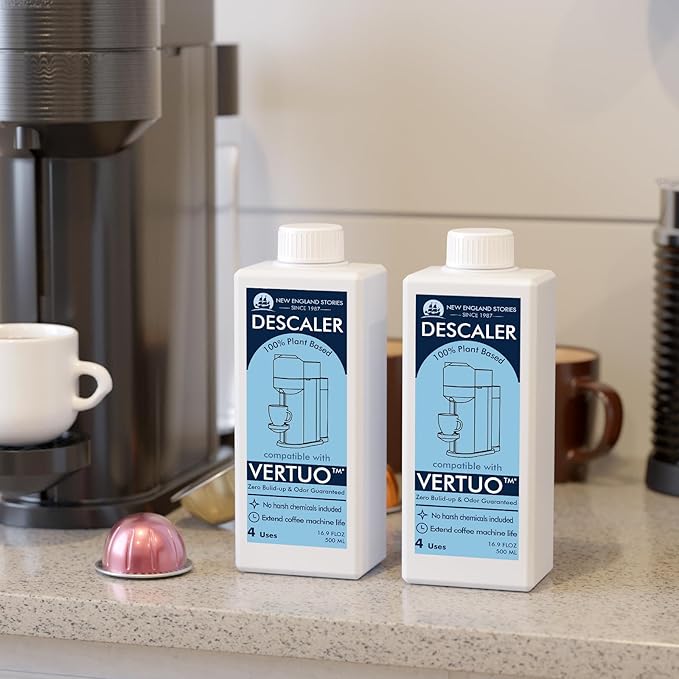 Nespresso Compatible Descaling Solution, 2 Years 8 Total Uses Descaling Kit. Effectively Remove Limescale & Mineral Build-Up. Restore Your Machine's Performance and Extend Lifespan for Perfect Coffee