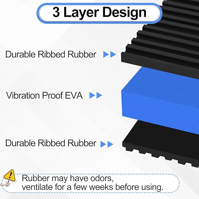 12 Pack Anti Vibration Pads for Washing Machine 4"x4"x7/8", Sound Isolation Vibrating Pad Ribbed Rubber Damping Mat EVA Center for Air Compressors, Conditioner, Treadmill, HVAC Washer Dryer