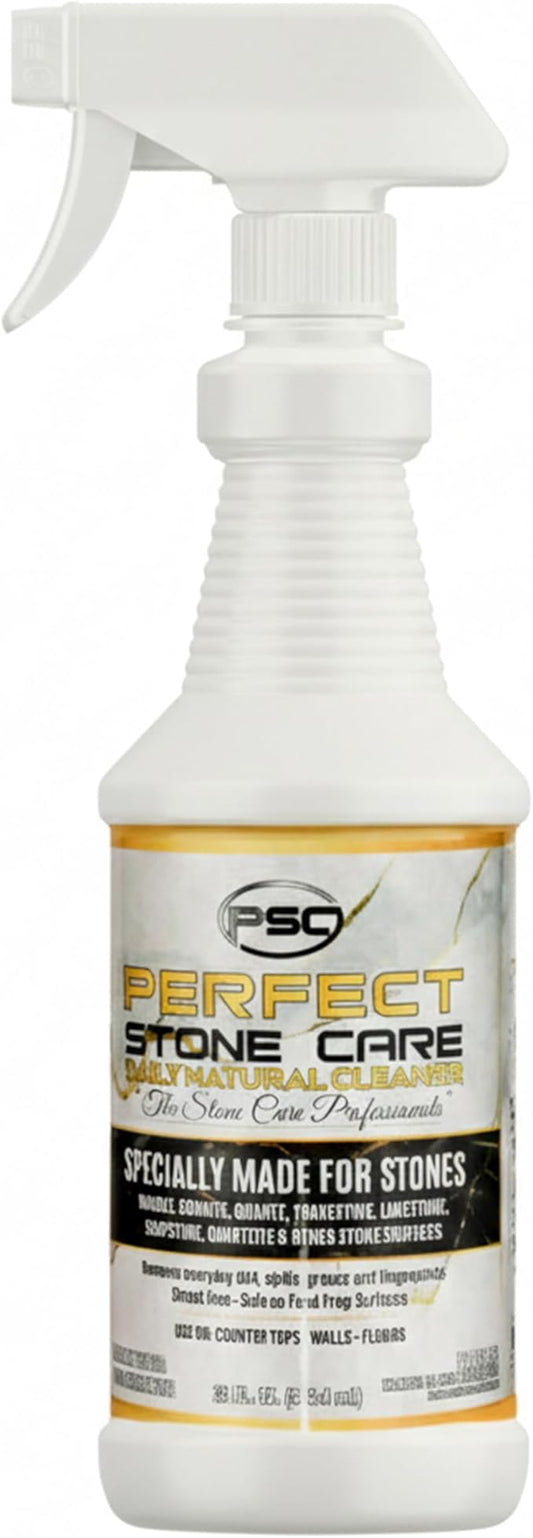 PSC Daily Natural Stone Cleaner, Cleans and Degreases Marble, Granite, Limestone, and Tavertine, Safe Ingredients, Effective Formula - 32 oz