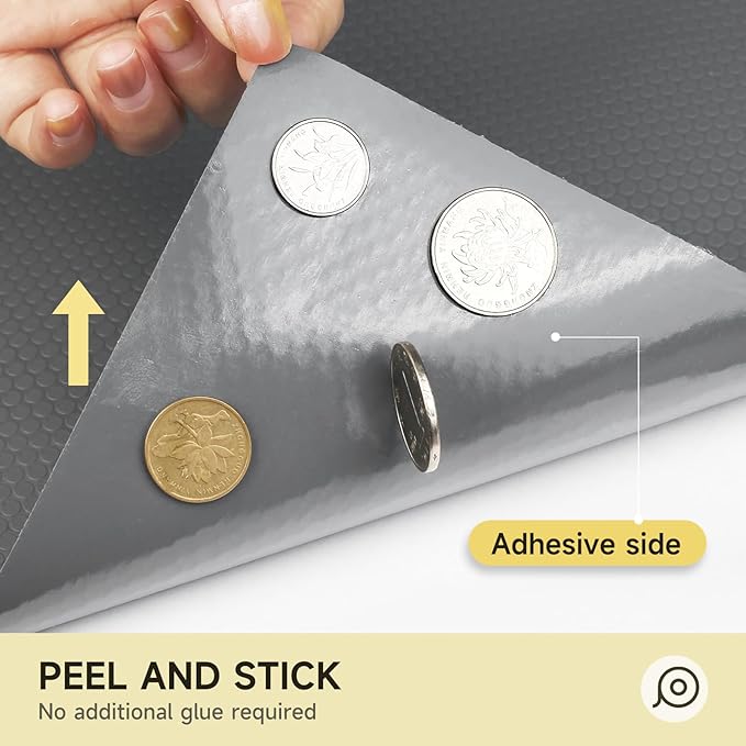 WochiTV Adhesive Shelf Liner 30 X 240 Inches Peel and Stick Kitchen Liner for Cabinets, Drawers Removable Protector Mat Waterproof Contact Covering for Dresser Pantry Countertops Shelves, Gray