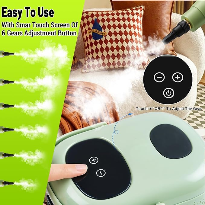 2500W Handheld Steam Cleaner, 15s Fast Heat-Up & 34oz Tank, 6-Level Adjustable Steam Control, Touch Screen Portable Steamer for Bathroom, Car, Tile, Floor, Kitchen, Home Cleaning