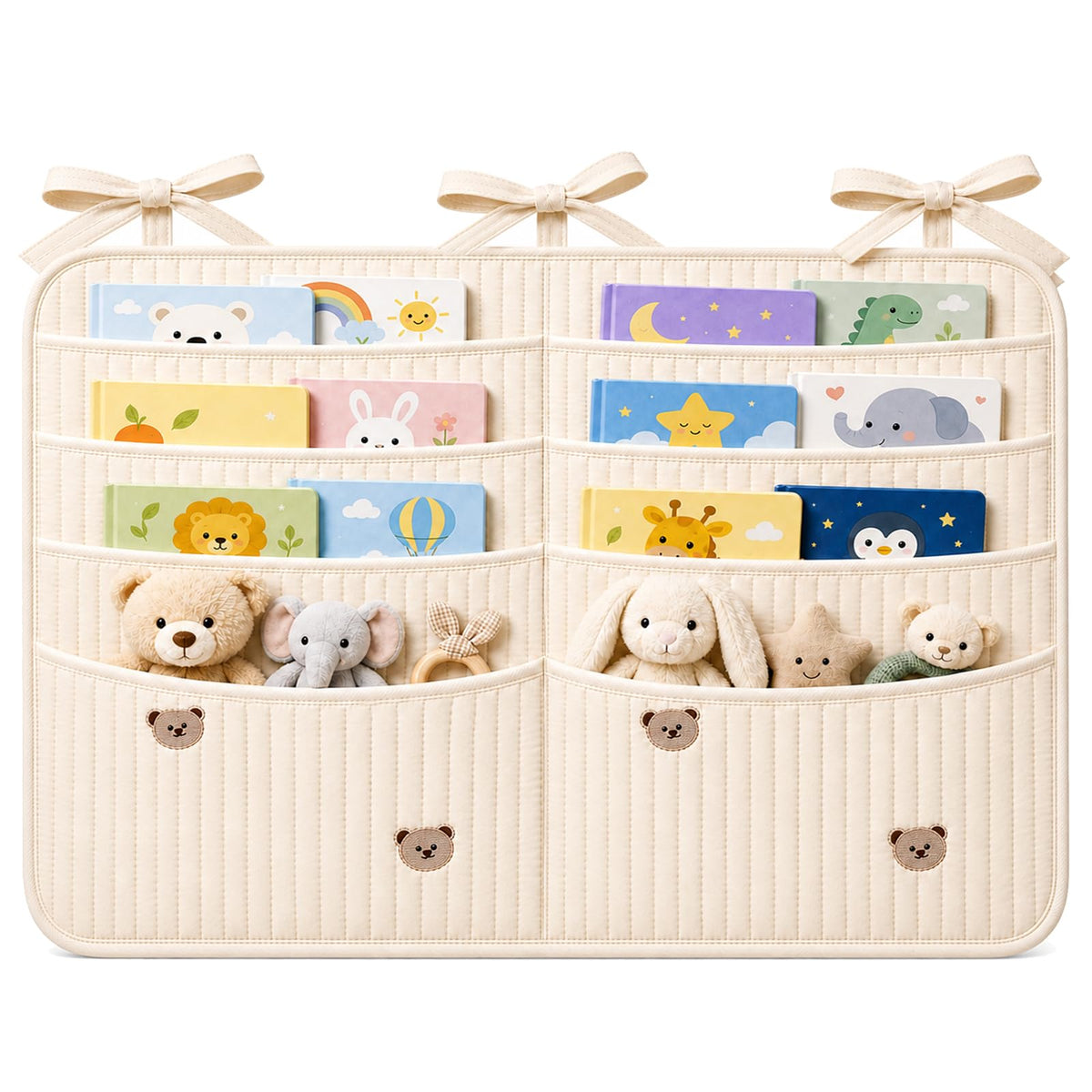 Bedside Caddy Nursery Playpen Organizer, Hanging Crib Book - Image 1