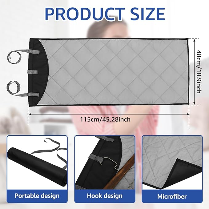 Over-The-Door Steamer Pad, Portable Vertical Ironing & Pressing Board, Ideal for Home & Travel Use, 45.27x18.89in, Convenient & Space-Saving Clothes Steamer