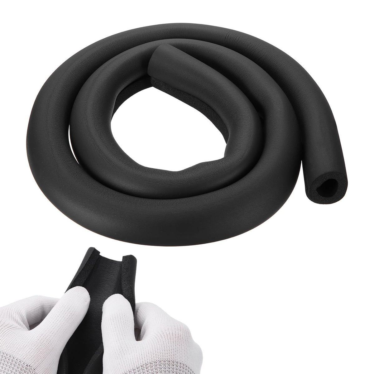 uxcell 7/8"(22mm) ID x 6Ft Pipe Insulation Foam Tube, Black - Image 1