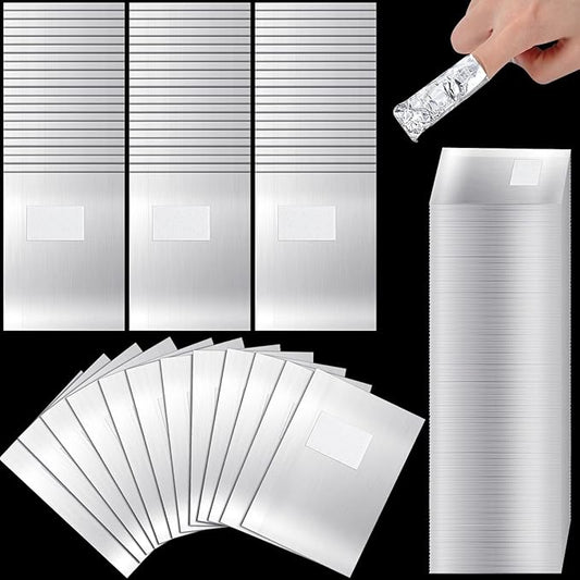 Demissle 1000 Pcs Gel Nail Polish Remover Foil Wraps Bulk Nail Soak off Foil Wraps Gel Finger Polish Remover with Pre-Attached Lint Pad, Silver