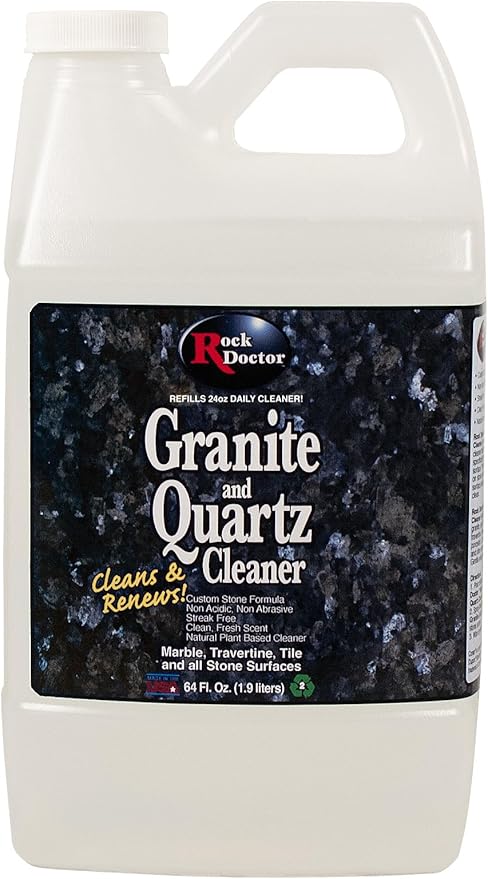 Rock Doctor Granite and Quartz Cleaner 64oz. Cleans Tile, Marble, Kitchen Countertop, and Natural Stone Surfaces, Streak-Free Shine Pack of 1