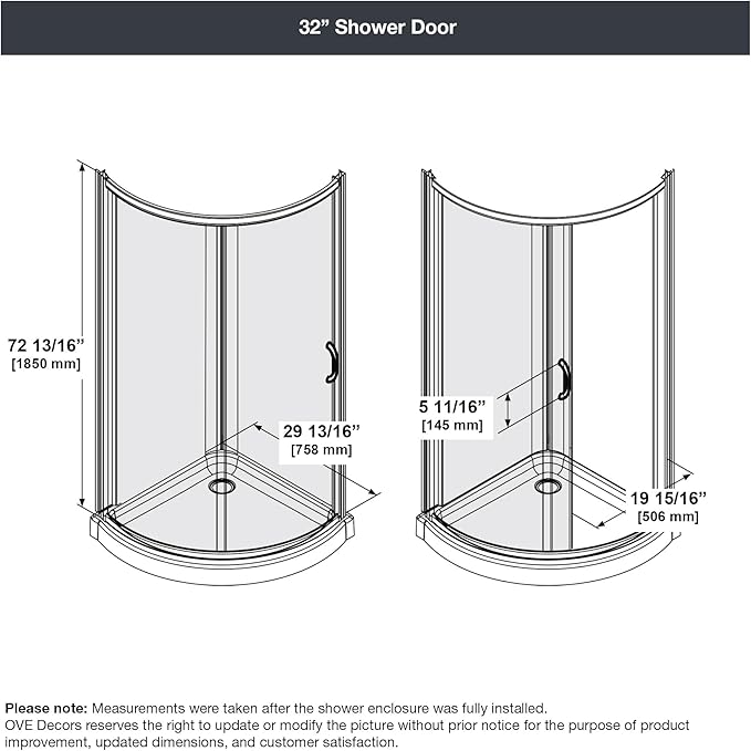 OVE Decors Breeze 32 in. Corner Shower Clear Sliding Door with Base in Satin Nickel Finish