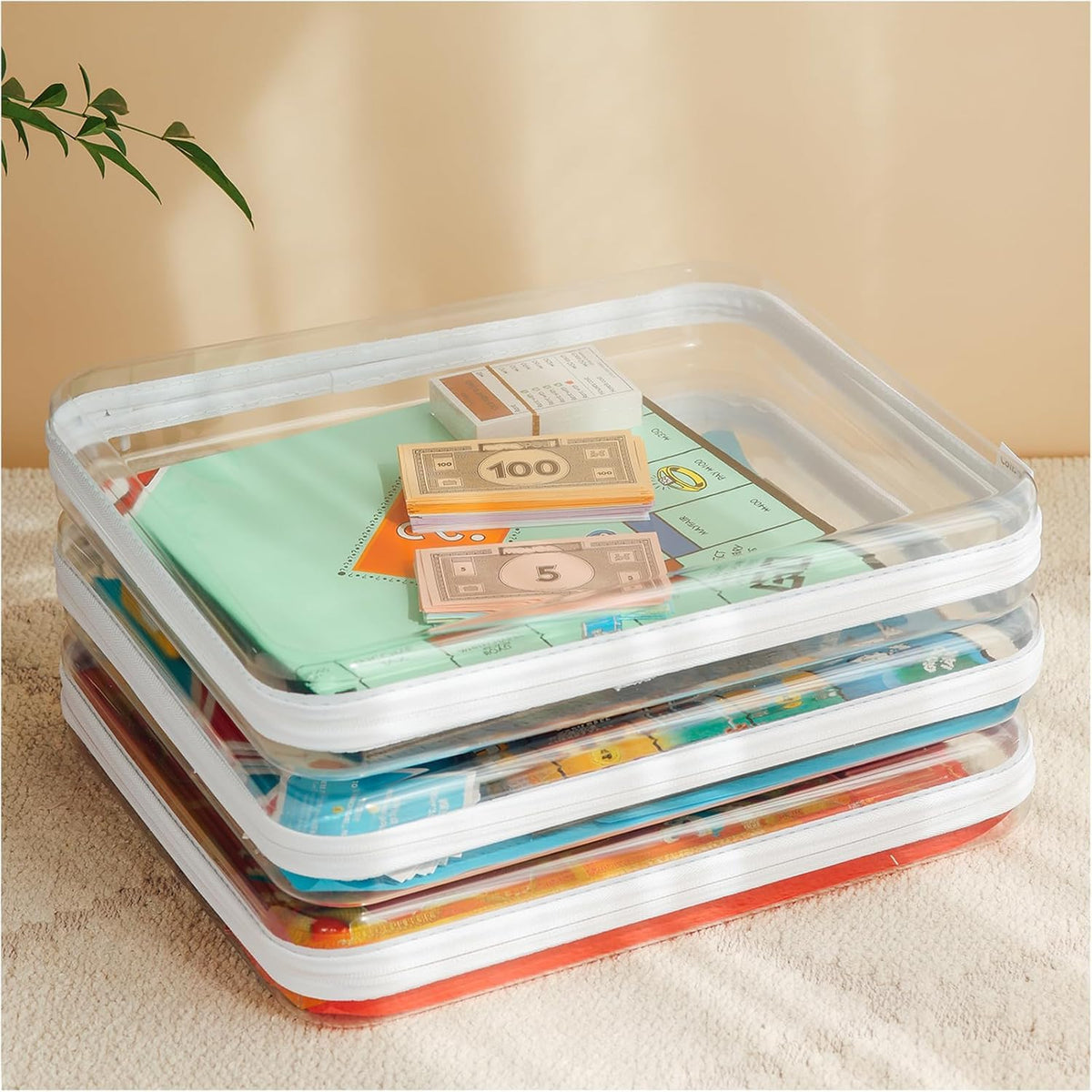 CoiiJoii Board Game Storage,Extra Large Clear Hard Shell Case - Image 1