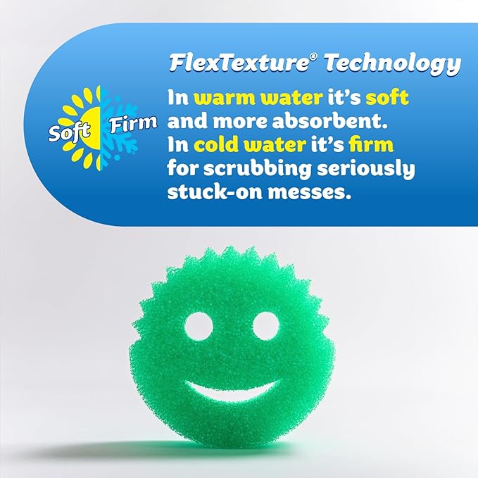 Scrub Daddy Scratch-Free Multipurpose Kitchen Sponges - Bulk Dish Sponges for Kitchen, Bathroom, Household Cleaning & More - Made with BPA-Free Polymer Foam (5 Count) (Pack of 2)