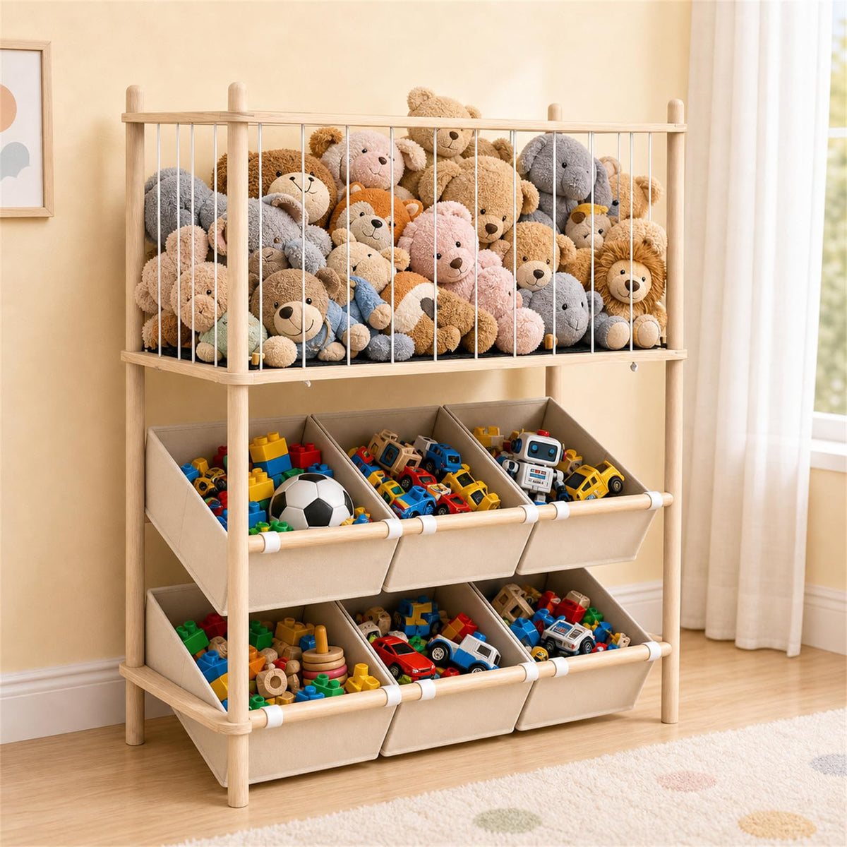 EAQ 2-in-1 Stuffed Animal Storage & Toy Organizer for Kids - Image 1