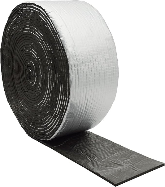 DOBTIM Foam Foil Pipe Insulation Wrap 4 in x 32 ft,Reflective Foil Insulation Tape Self Adhesive with High Resilience for Pipe Insulation Wrap
