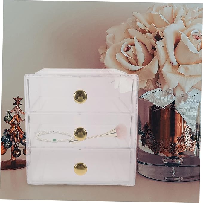 Storage Box Drawer Organizer Desktop Makeup Organizer Desk Storage Box Minimalist Design Easy to Clean Sturdy Material