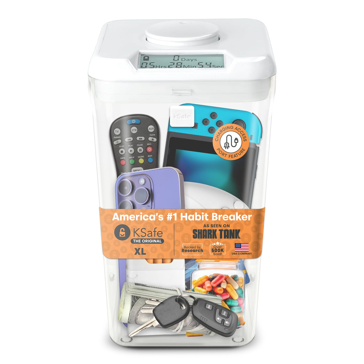 kSafe Time Locking Container XL – Tech Lock Box for Tablets, Game - Image 1