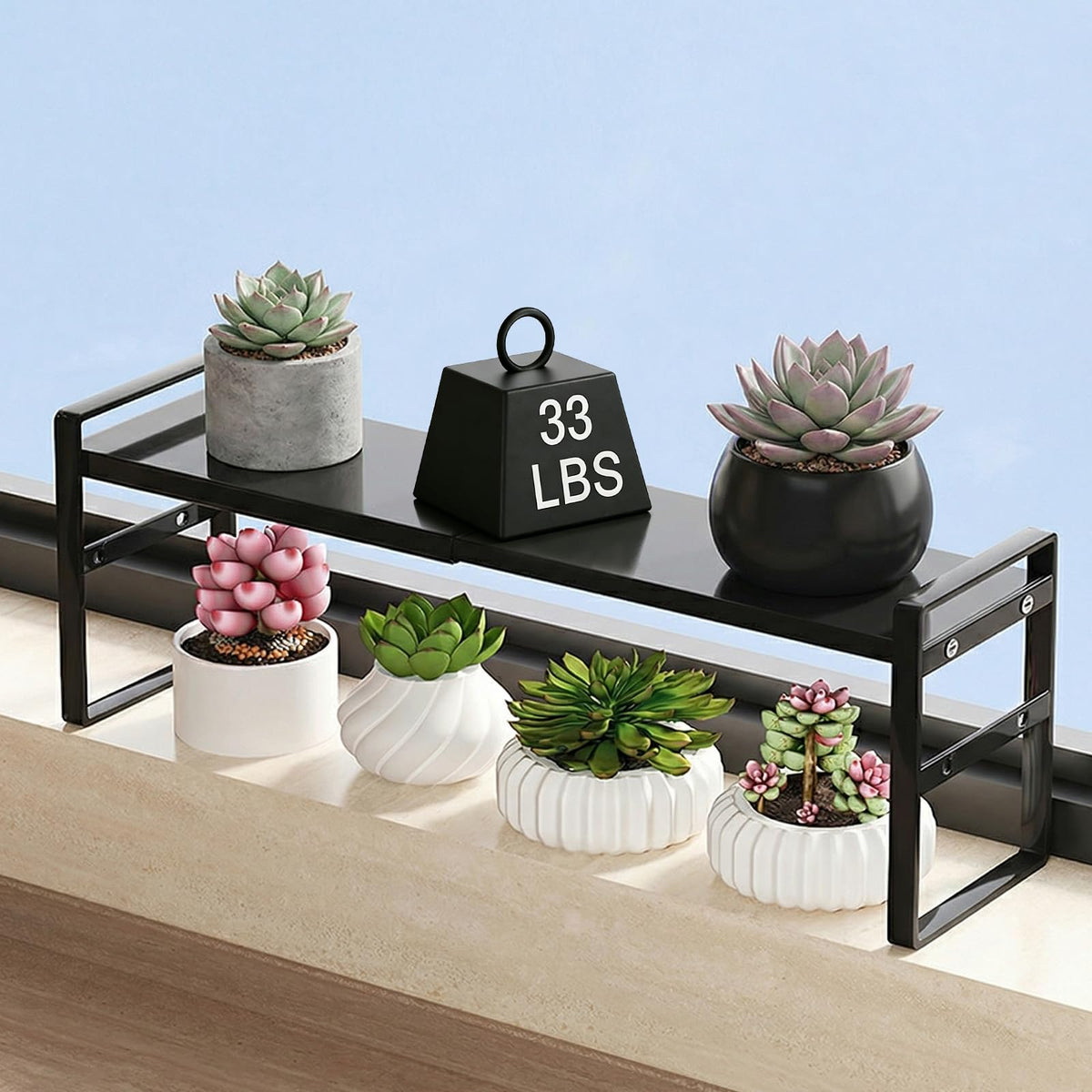 Over The Sink Shelf,Expandable Window Sill Shelf for Plants - Image 1