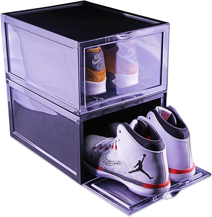 Crep Protect - Crate, Shoe/Sneaker/Trainer Stackable Storage Drop Front Box with Clear Door