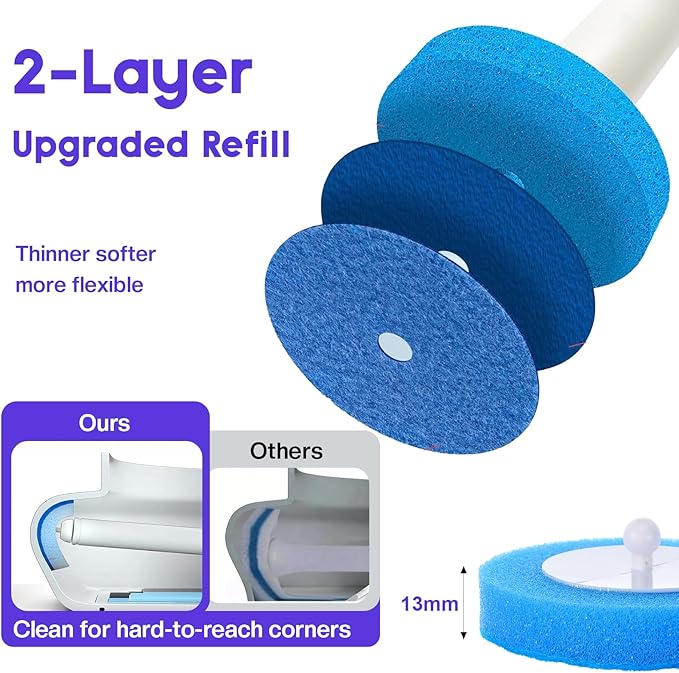 Disposable Toilet Brush Toilet Bowl Cleaner Wall Mounted Toliet Wand Kit with Holder Toilets Cleanings Stick Cleaning Supplies 42 Refills Pads for Cleaning and Hygienic Bathroom Maintenance