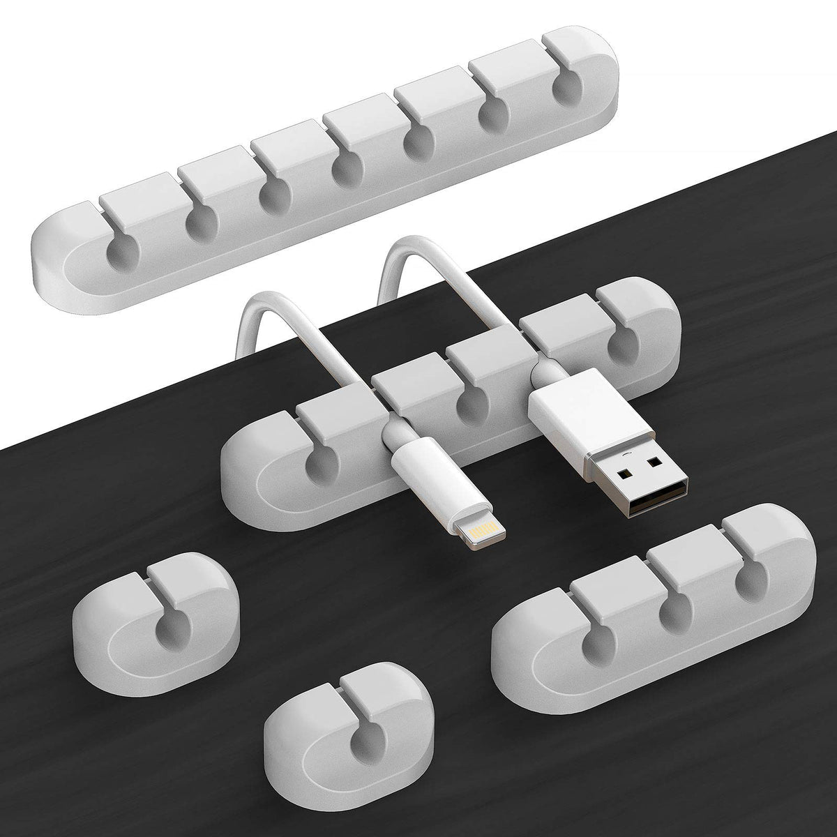 Desk Accessories for Charging Organizer - 5 Packs Grey Computer - Image 1