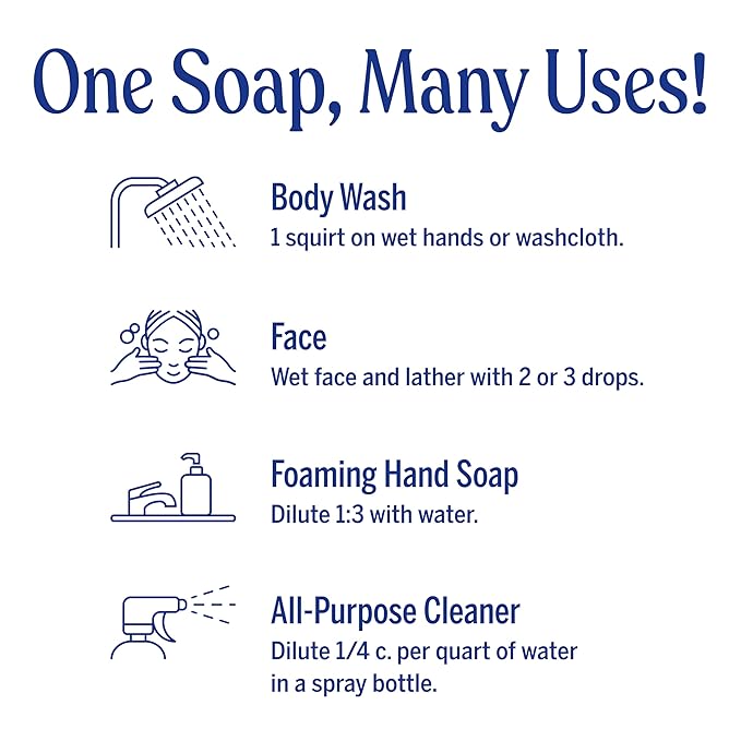 Dr. Bronner's- Pure-Castile Magic Liquid Soap (Peppermint 64,oz)- Made with Regenerative Organic Certified Oils- For Hand, Body, Face, Laundry, Pets & Dishes- Concentrated, Vegan, Non-GMO