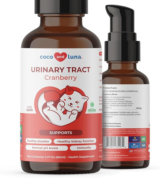 Cranberry for Cats - Urinary Tract Support, Bladder Health, Dog UTI, Bladder Stones, Incontinence Support (Liquid for Cats)