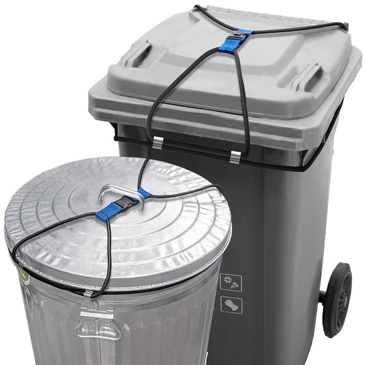 Trash Can Lid Lock, 2 Pack Adjustable Garbage Can Lock Bungee - Image 1