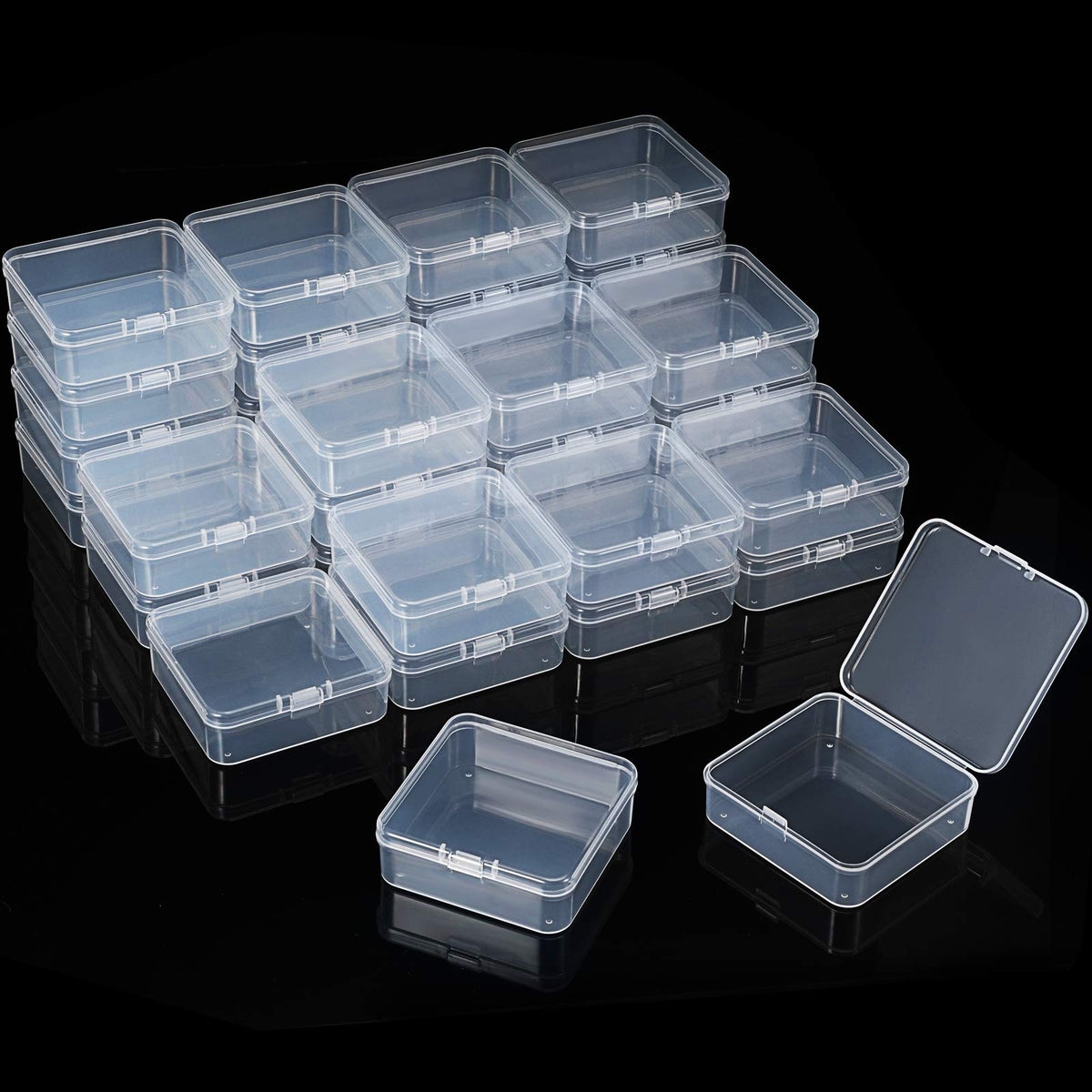 SATINIOR 48 Packs Clear Small Plastic Containers | Home Organization - Image 1