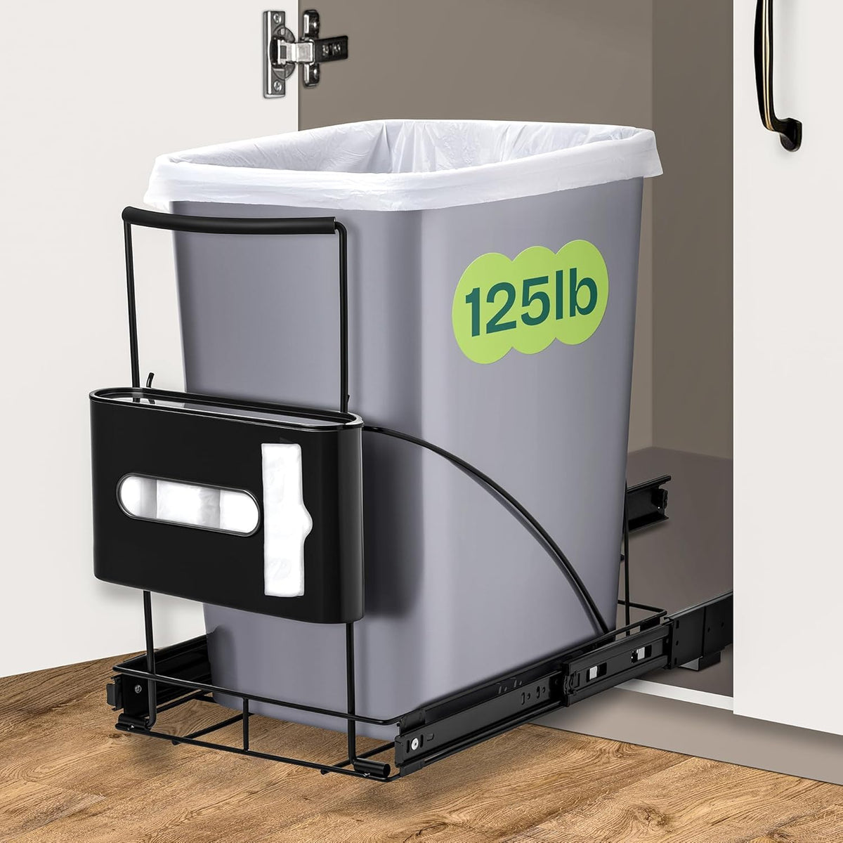 Under Sink Organizer Cabinet Trash-Can：Pull Out Kitchen - Image 1
