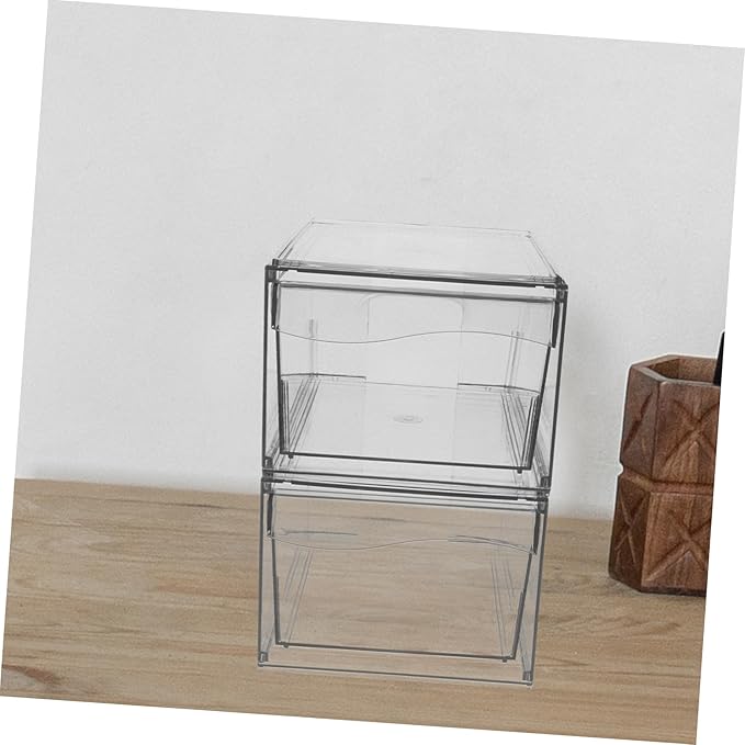 IMIKEYA 2pcs Detachable Acrylic with Drawer Multi-function Makeup Organizer for Bathroom and Vanity Storage Stackable and Easy to Clean Storage