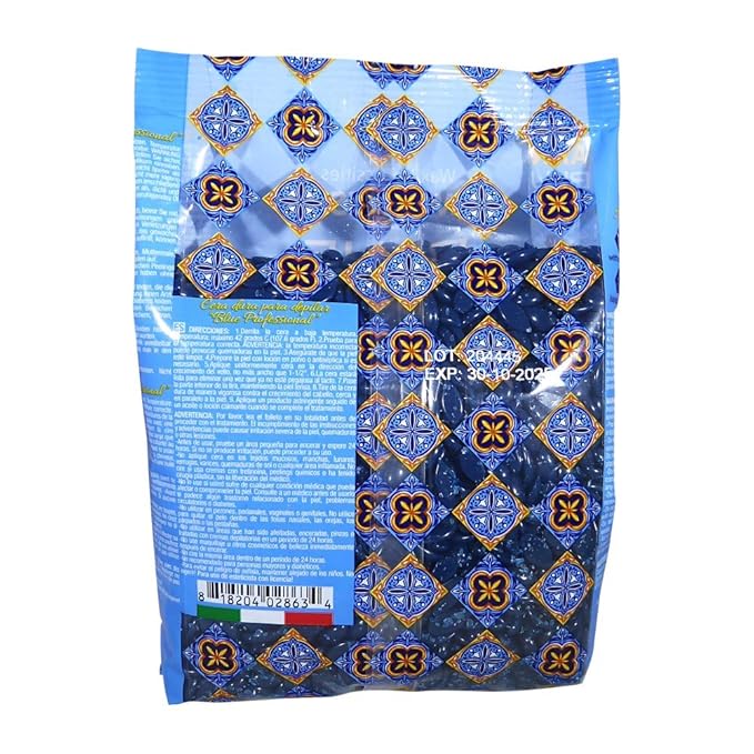 Waxness Film Hard Wax Beads Blue Professional 1.1 lb (500 g) – Stripless Hard Wax Sample Size – Made in Italy
