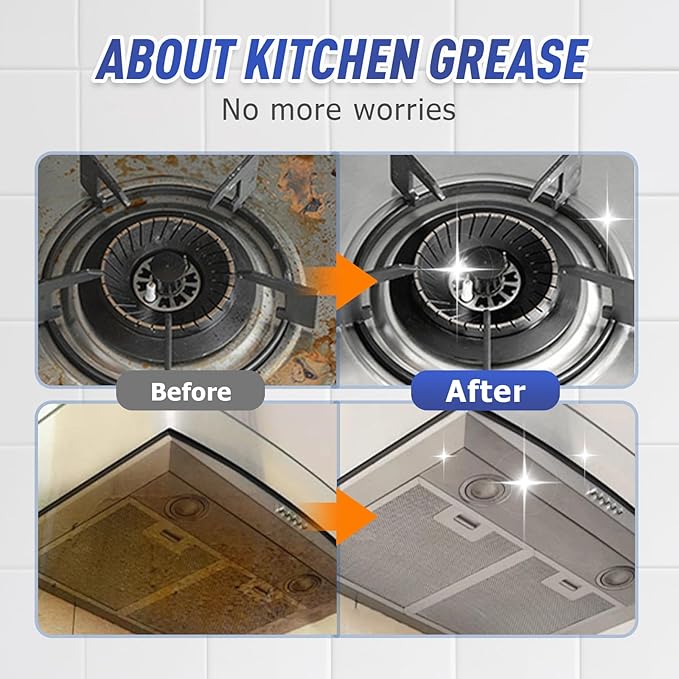 Kitchen Spray Cleaner and Degreaser,All Purpose Cleaner,Grease Remover, Oil-Dissolving Care and Cleaning Agent for Stove,Oven,Dishwasher,Appliances,3.38 Oz (2pcs)