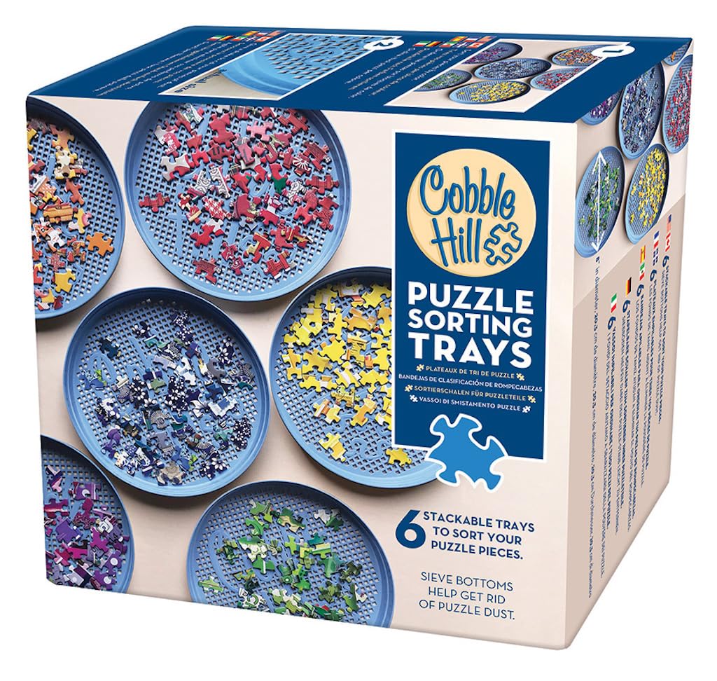 Cobble Hill Puzzle Sorting Trays - 6 Stackable Trays for Sorting - Image 1