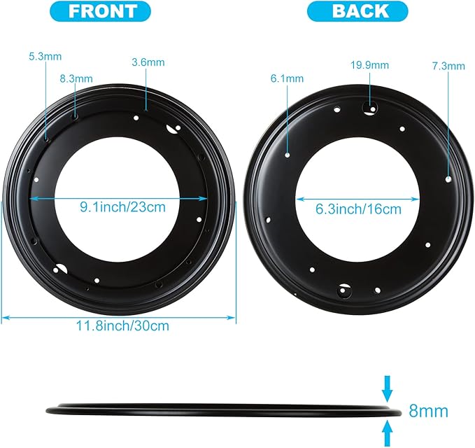 4Pack 12inch Lazy Susan Hardware, 5/16” Thick Turntable Bearings, 1000lbs Rotating Bearing Plate Heavy Duty for Rotating Table, Book Case, Serving Tray,DVD Tower, Corner Shelves, Shoe Rack