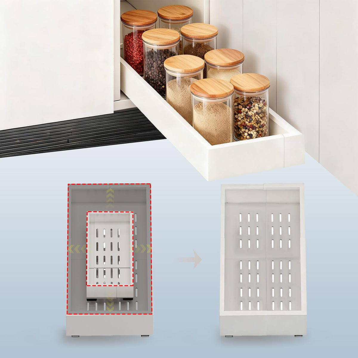Fokyfok Pull out Cabinet Organizer,7"-11"W,17"-24"D, | All Products - Image 1