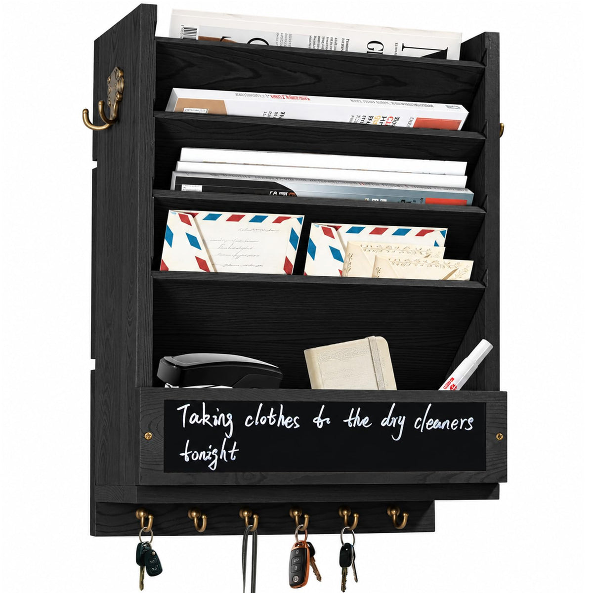 Wall Mail Organizer, Rustic Key and Mail File Holder - Image 1